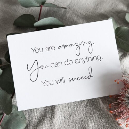 il_794xN.5062678502_k4y5.jpg Postkarte „You are amazing, you can do anything, you will succeed.“