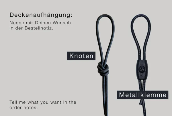 schlaufenart.webp Vergleich der Deckenschlaufen: Befestigung mit Knoten oder Metallklemme